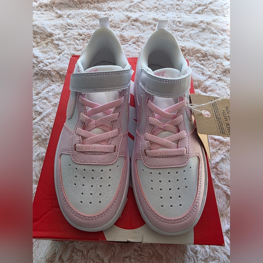 Nike Kids Pink and White Sneakers - Picture 5 of 7